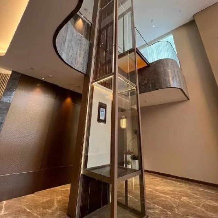 304 Stainless-Steel Cabin Hydraulic Home Elevator – Pitless, 5 Stops