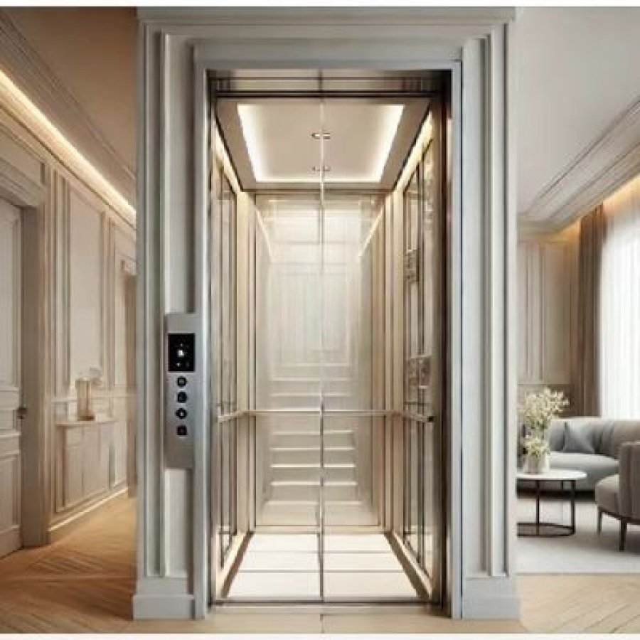 Microprocessor Hydraulic Home Elevator Aluminium Alloy Domestic Hydraulic Lift