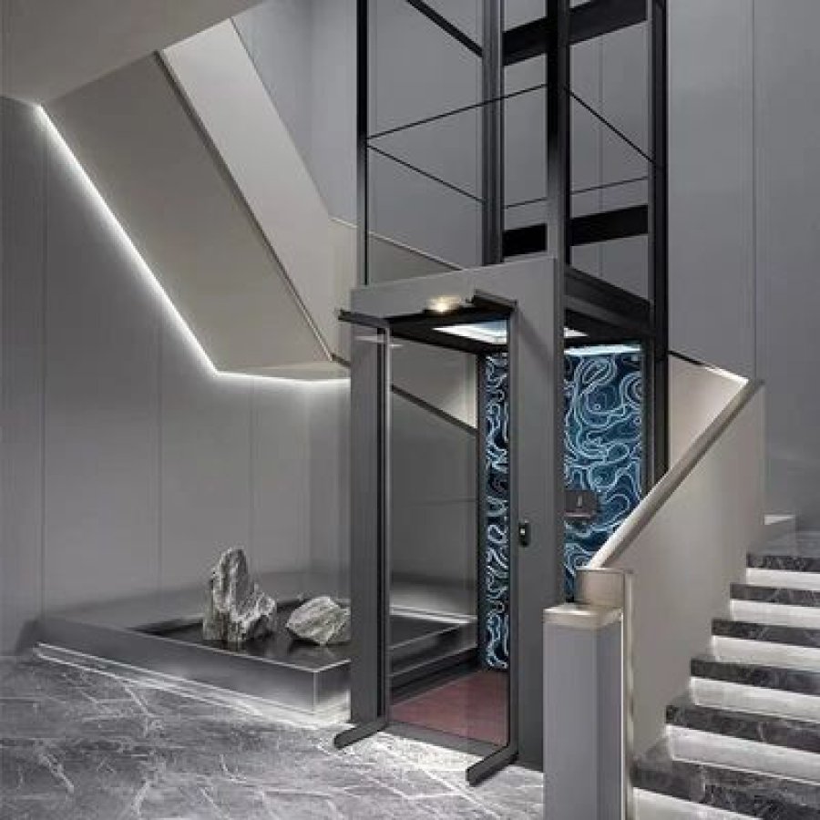 Deck Floor Residential Elevators 0M Pit Small Hydraulic Lift For Home